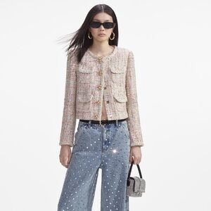 Self-Portrait NWOT PASTEL BOUCLE BOXY JACKET